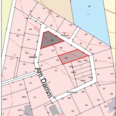 Lageplan der Grundstücke in Calberlah