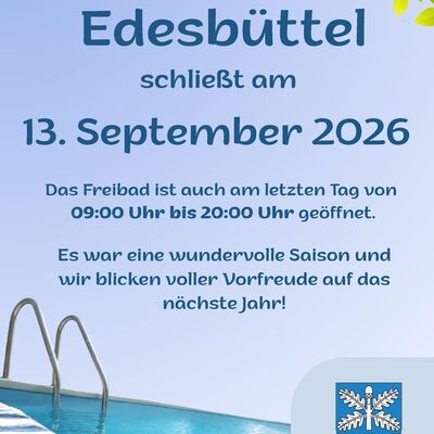 Flyer zum Saisonende im Freibad Edesbüttel