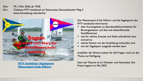 Bild vergr&ouml;&szlig;ern: Flyer Infoabend Segelausbildung