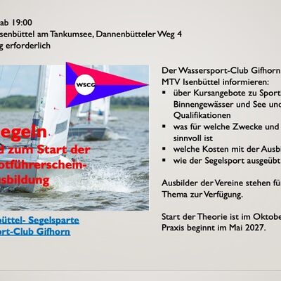 Flyer Infoabend Segelausbildung