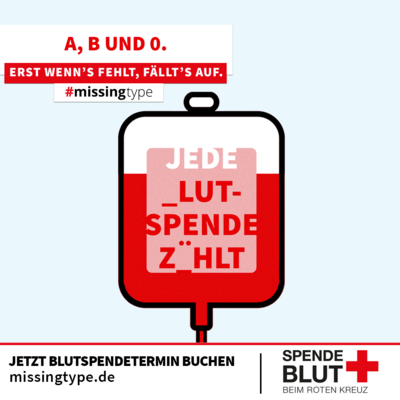 Flyer Aufruf zur Blutspende
